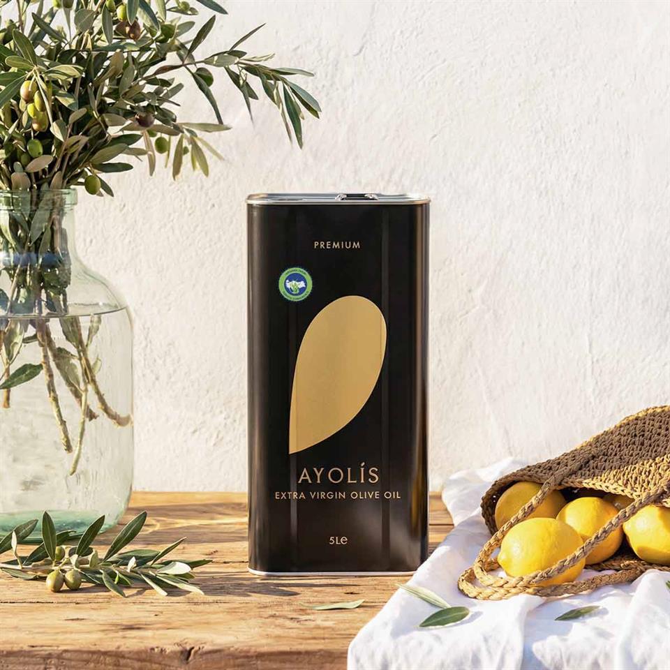 Ayolis Premium Organik Ödüllü Yüksek Polifenollü Soğuk Sıkım Natürel Sızma Zeytinyağı 5 Lt
