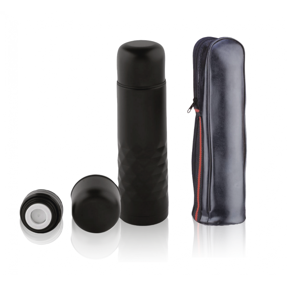 3559 Kılıflı Siyah Termos