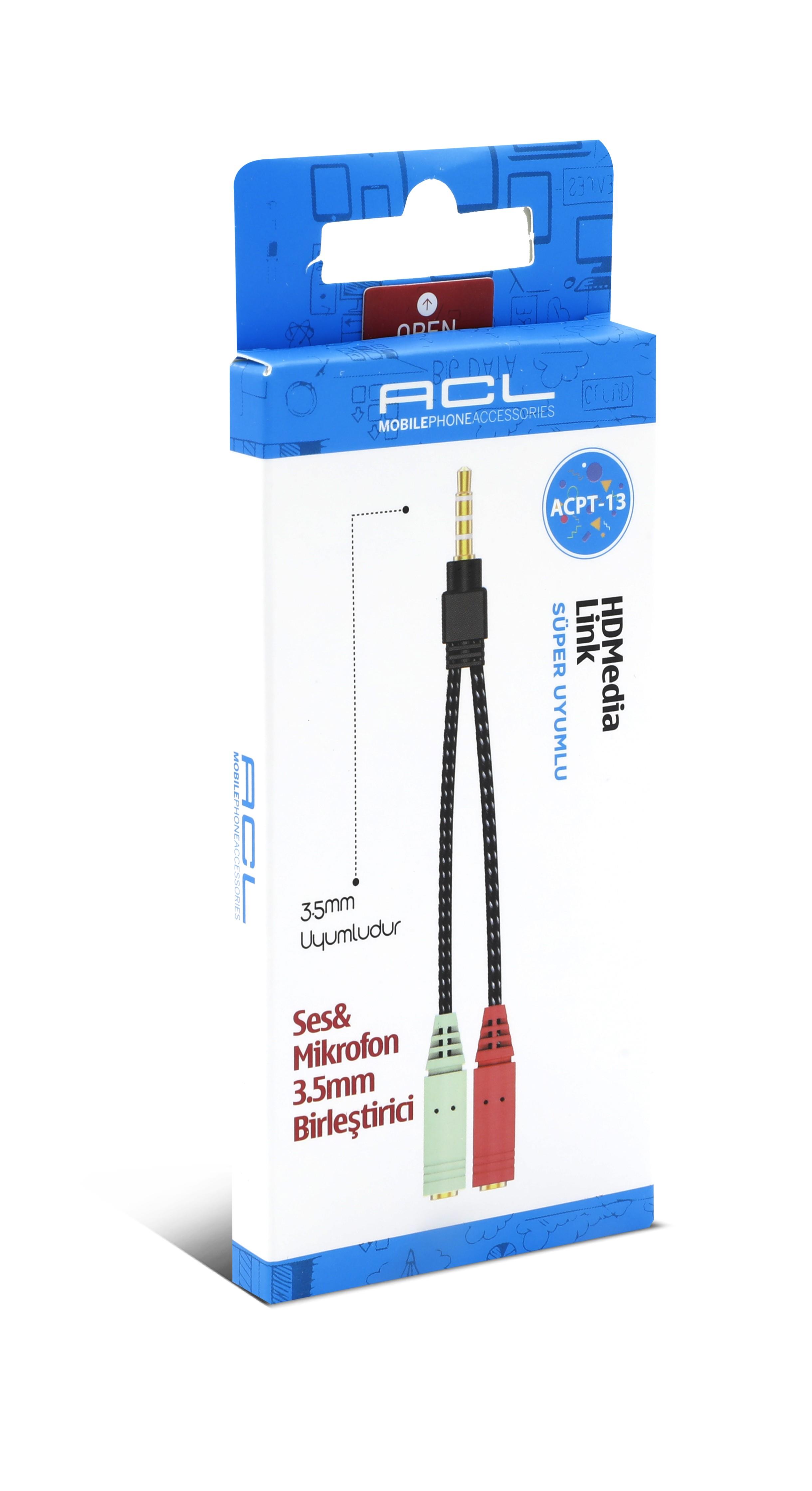 ACPT-13 Aux Mic Ses Mikrofon Birleştirici