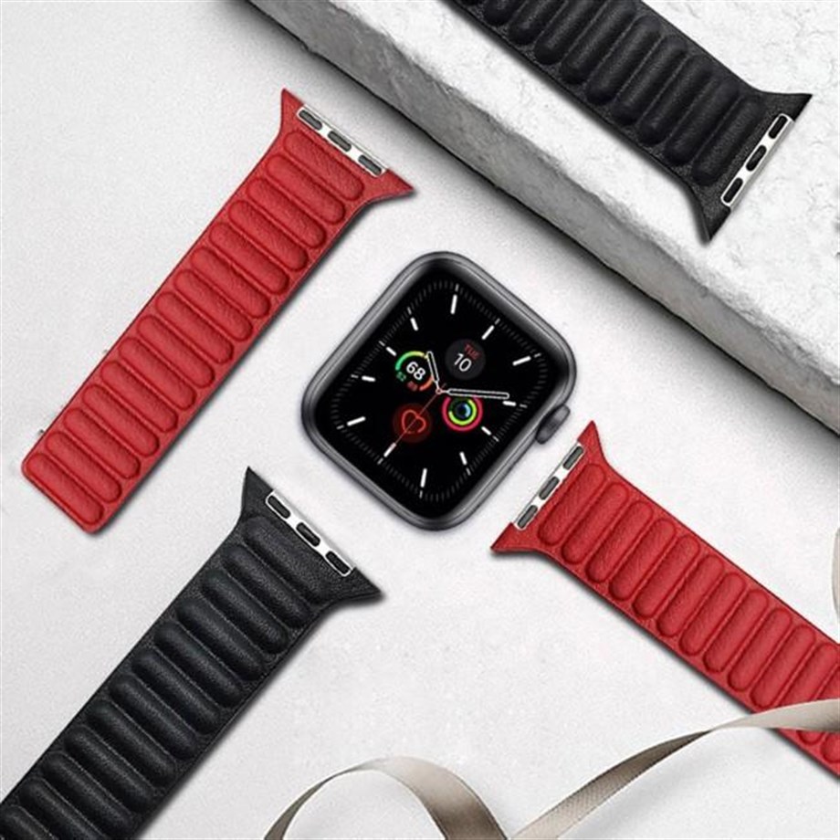 Baklalı Deri Saat Kordonu Apple Watch 38/41 mm
