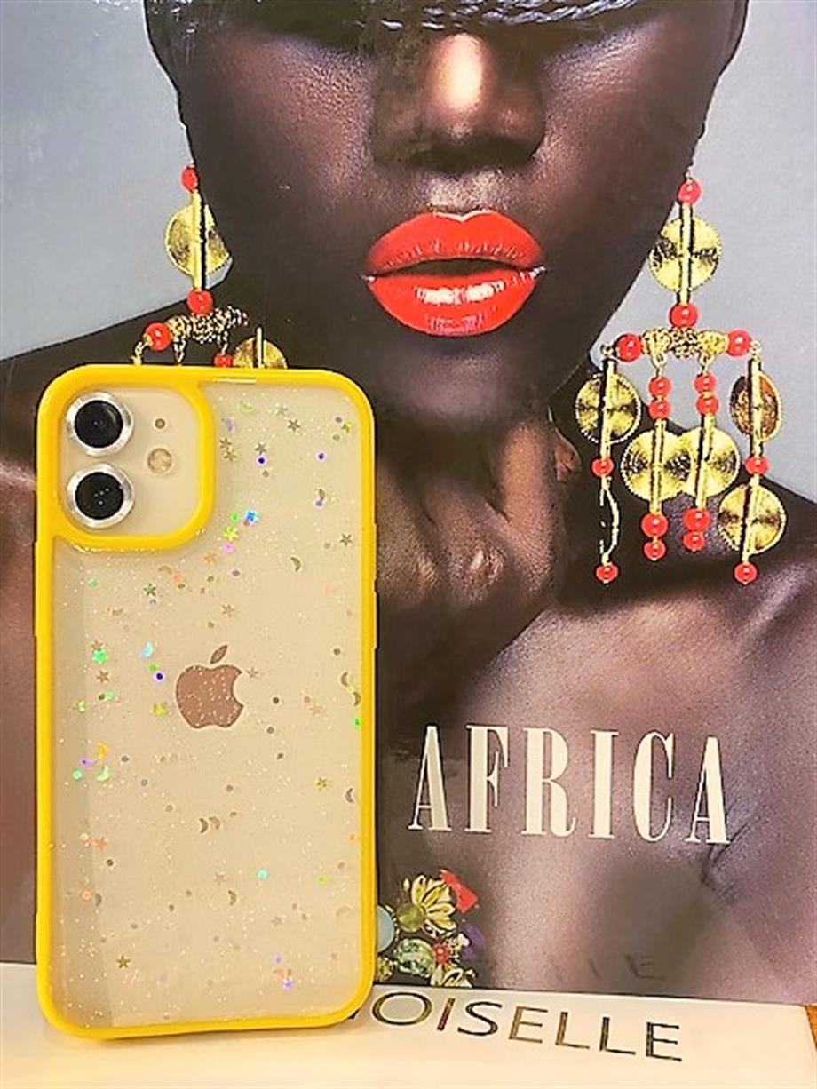 Iphone 11 Pro Max Şeffaf Simli Yıldız Kılıf