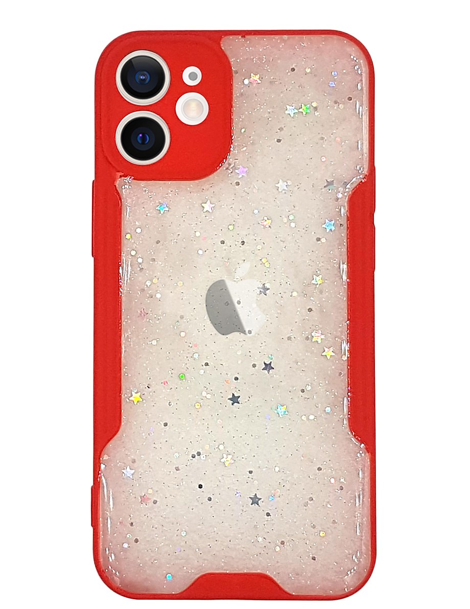 Iphone 12 Mini Şeffaf Simli Yıldız Kılıf