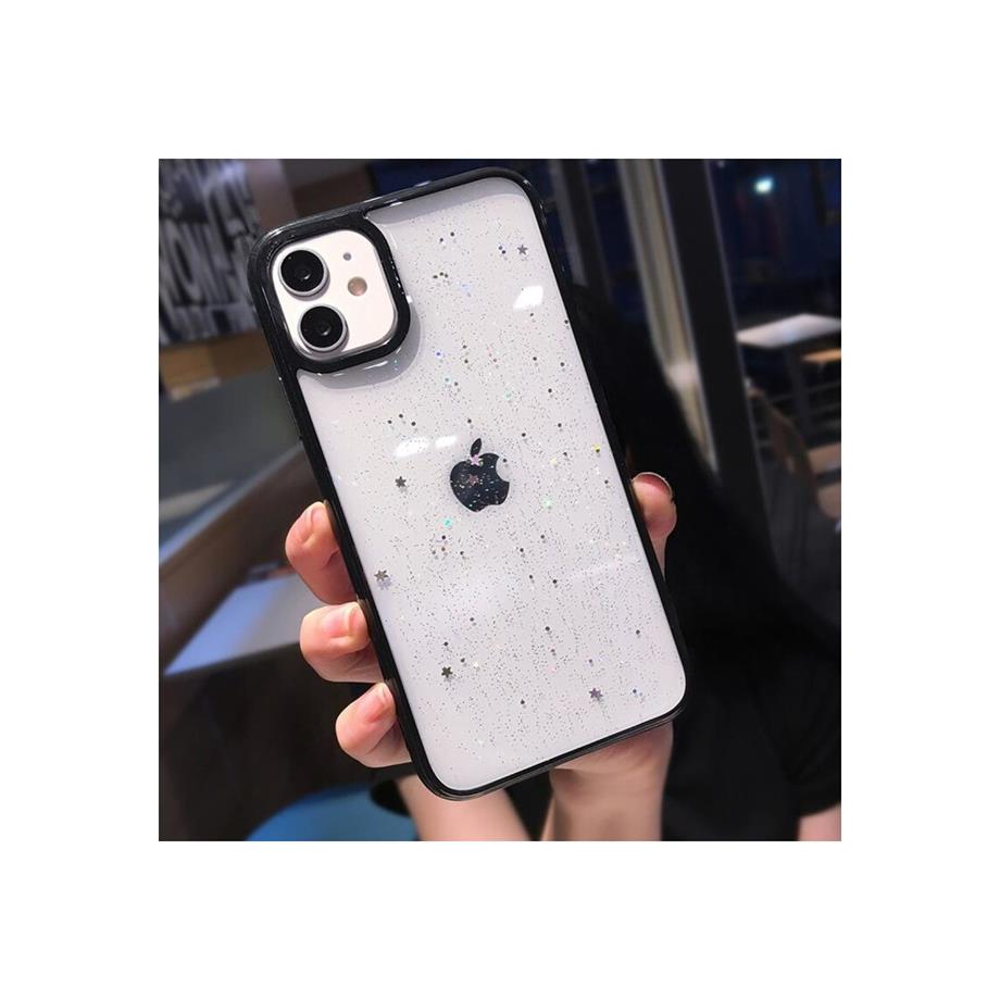 Iphone 12 Mini Şeffaf Simli Yıldız Kılıf