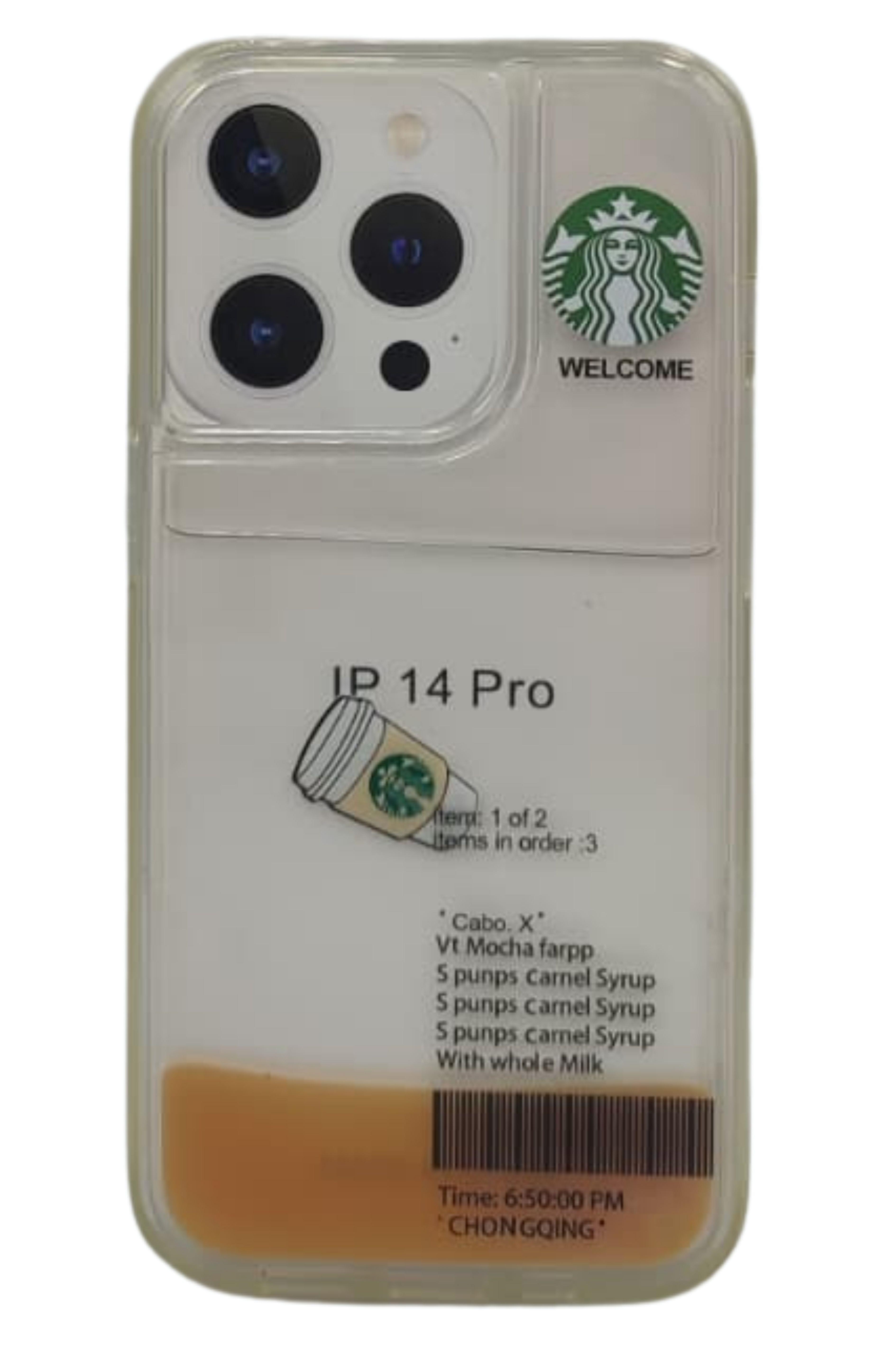 Iphone 14 Pro Sulu Starbucks Latteli Kılıf