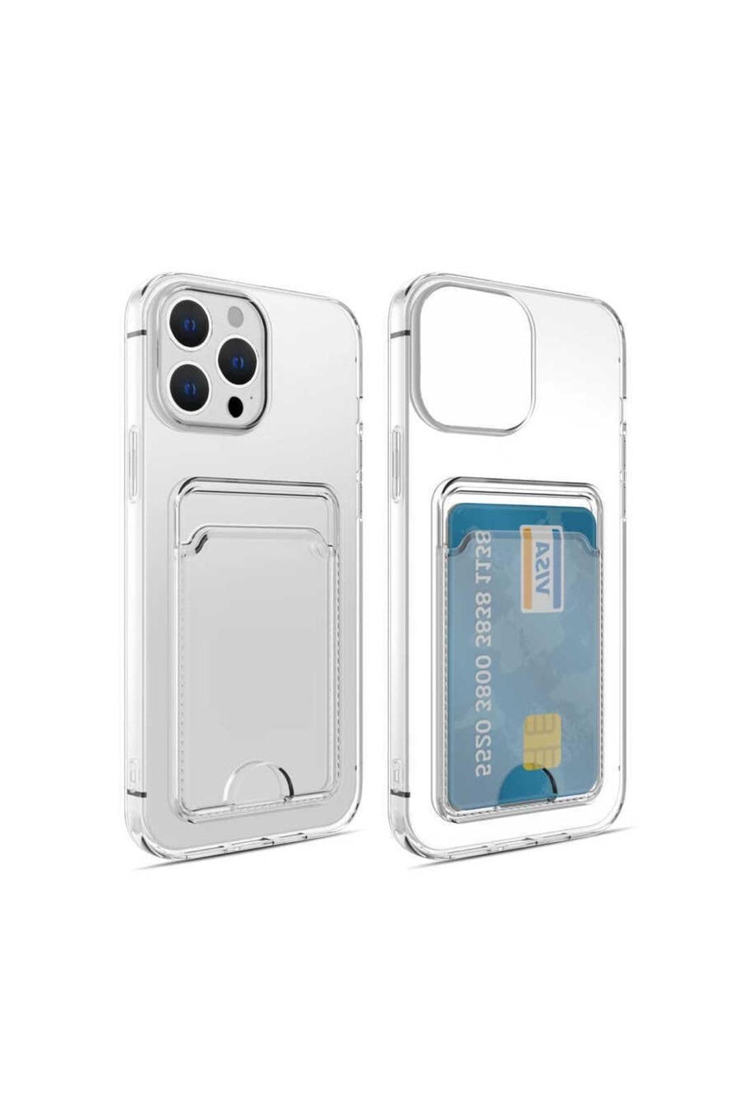 iPhone 16 Pro Şeffaf Kartlı Silikon Kılıf