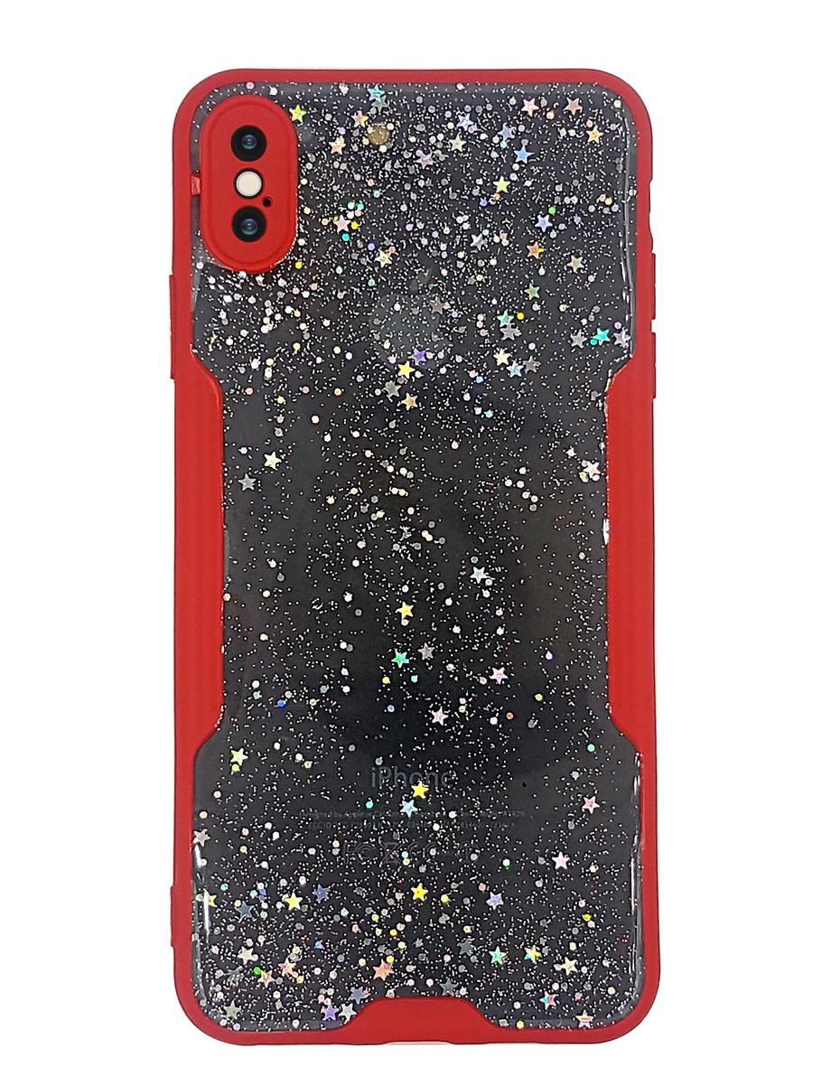Iphone XS Max Şeffaf Simli Yıldız Kılıf