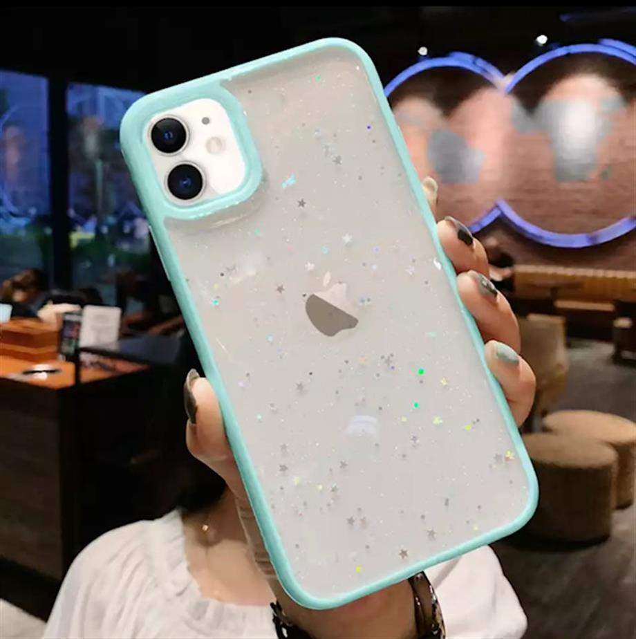 Iphone XS Şeffaf Simli Yıldız Kılıf