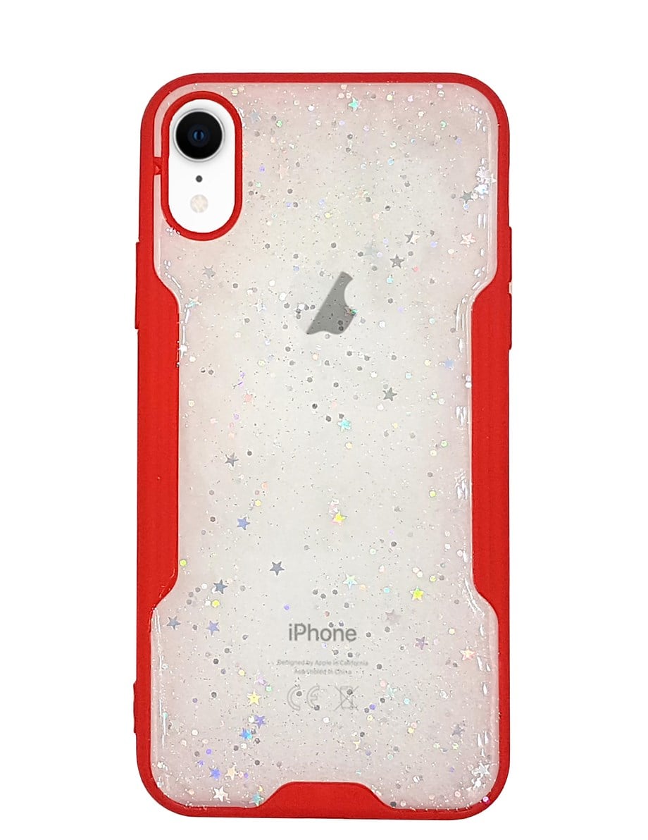 Iphone XS Şeffaf Simli Yıldız Kılıf