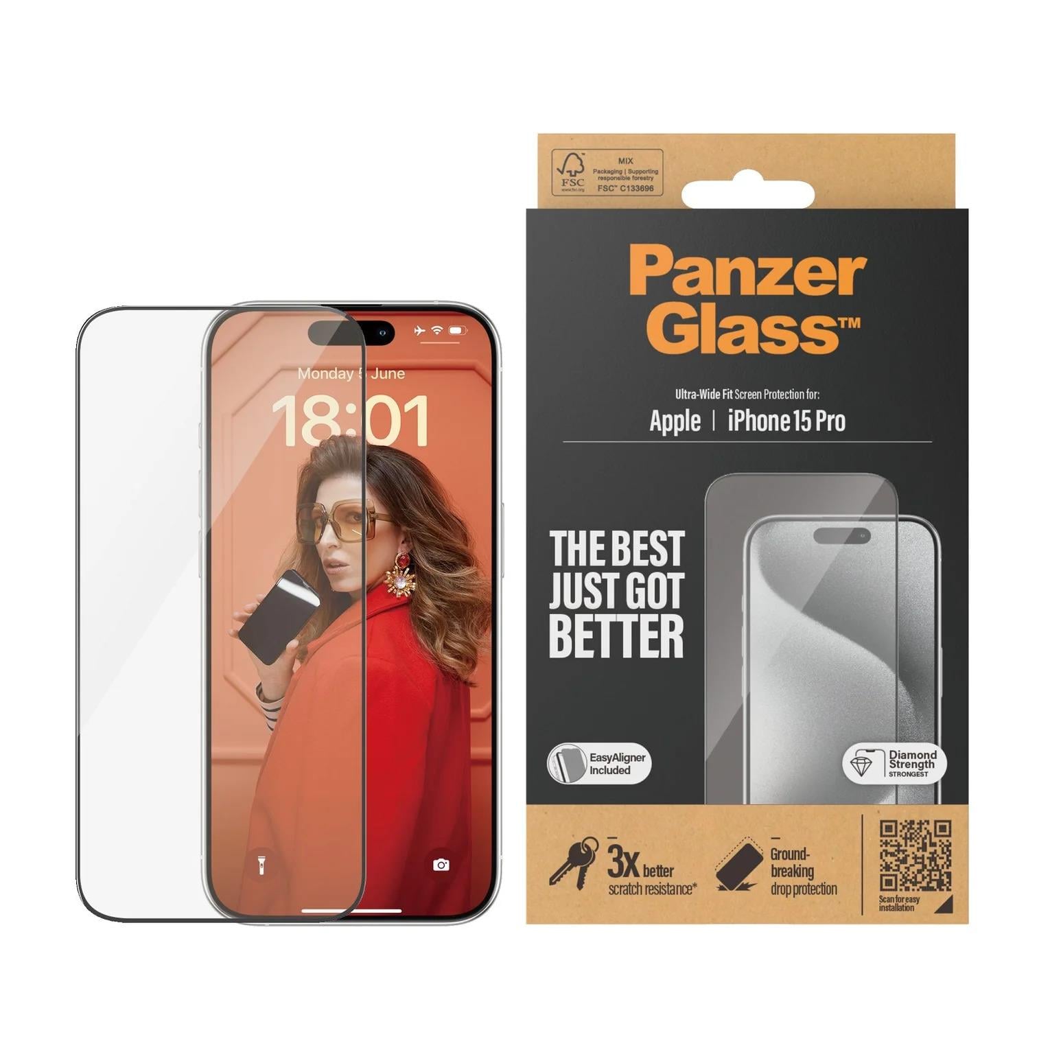 PanzerGlass iPhone 15 Pro UWF WA, Ekran Koruyucu