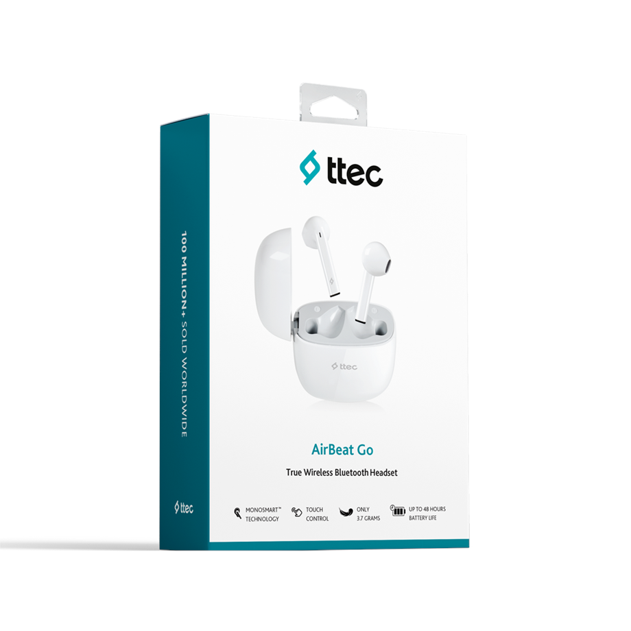 ttec AirBeat Go Gerçek Kablosuz TWS BluetoothKulaklık Beyaz
