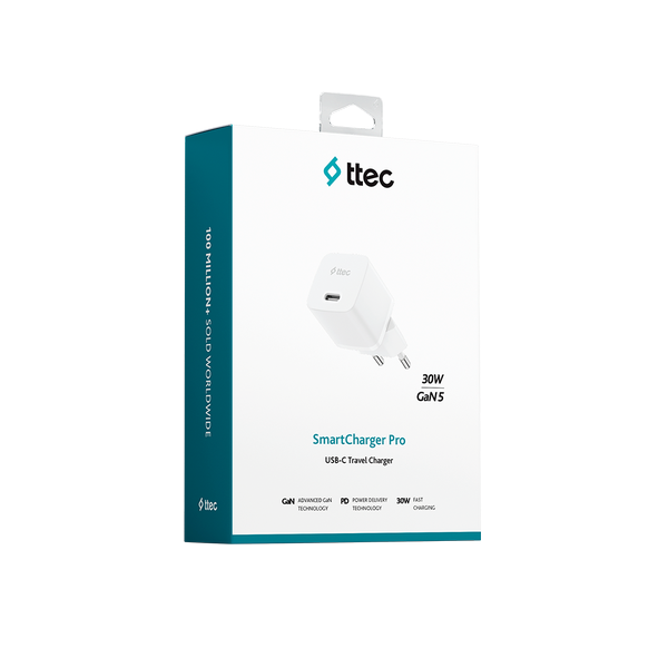 Ttec SmartCharger 30W PD USB-C Seyahat Hızlı Şarj Aleti Beyaz