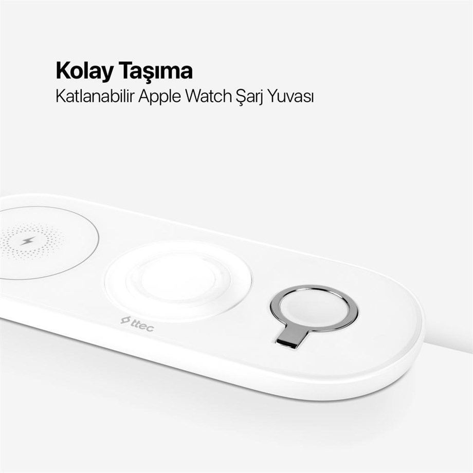 Ttec SmartCharger Air+ iPhone+Apple Watch+AirPods Kablosuz Hızlı Şarj Aleti ve PD 20W Seyahat Şarj Aleti