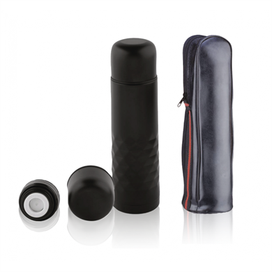 3559 Kılıflı Siyah Termos