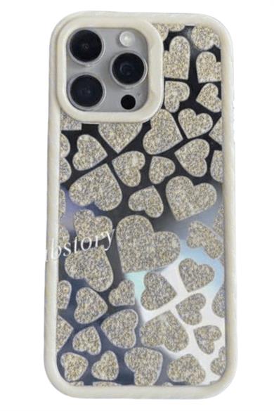 Apple 16 Pro Mırror Heart Telefon Kılıfı