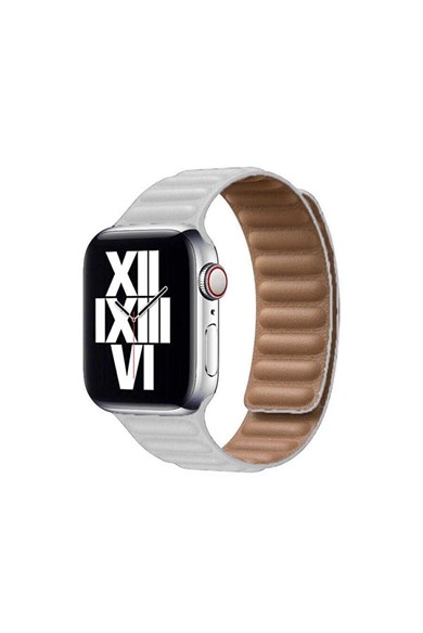 Baklalı Deri Saat Kordonu Apple Watch 38/41 mm