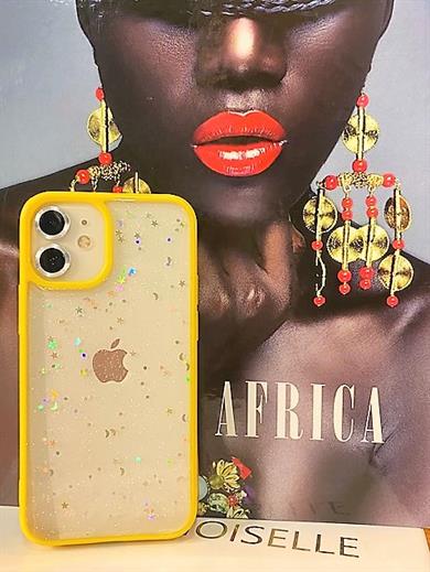 Iphone 11 Pro  Şeffaf Simli Yıldız Kılıf