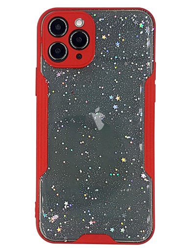 Iphone 11 Pro  Şeffaf Simli Yıldız Kılıf