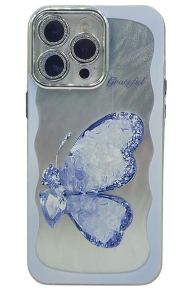 iPhone 15 Pro Max Desenli Kelebek Kılıf