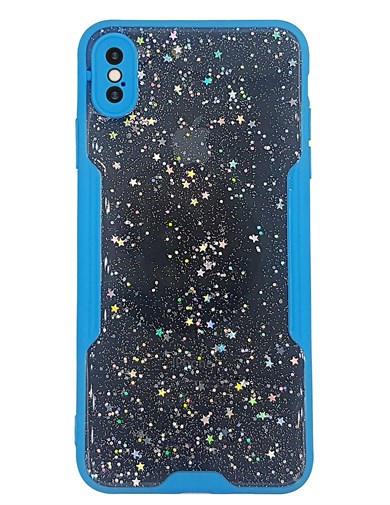 Iphone XS Max Şeffaf Simli Yıldız Kılıf