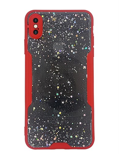 Iphone XS Max Şeffaf Simli Yıldız Kılıf
