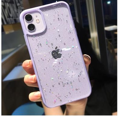 Iphone XS Şeffaf Simli Yıldız Kılıf