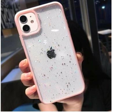 Iphone XS Şeffaf Simli Yıldız Kılıf
