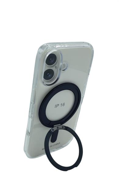 PanzerGlass Care by iPhone 16 Feature Kickstand MagSafe Siyah Kılıf