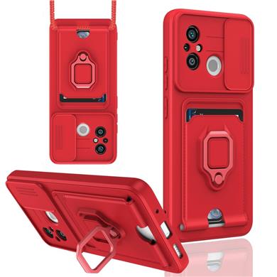 Redmi 12C Kılıf Zuma Standlı Kartlıklı Yüzüklü Ipli