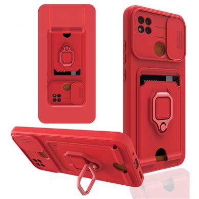 Redmi 9C Kılıf Zuma Standlı Kartlıklı Yüzüklü Ipli