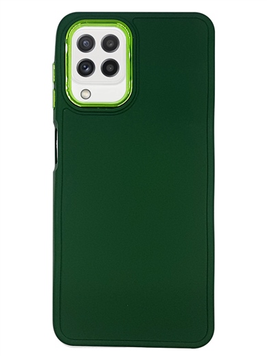 Samsung A22 Crome Laser Kılıf - Koyu Yeşil