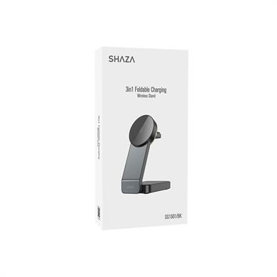 Shaza 3in1 Katlanabilir Kablosuz Hızlı Masa Şarj Standı