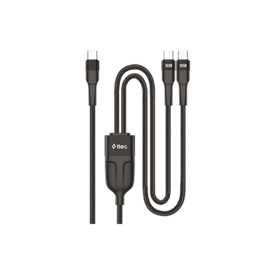 Ttec AlumiCable Duo USB-C – 2* USB-C 100W 150cm Hızlı Şarj Kablosu