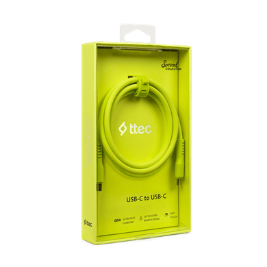 Ttec USB-C - USB-C 120cm 60W PD/QC Hızlı Şarj/Data Kablosu Neon Sarı