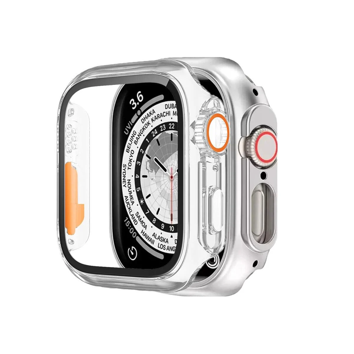 BİNANO APPLE WATCH 44MM ULTRA DONUSTURUCU KASA VE EKRAN KORUYUCU SEFFAF