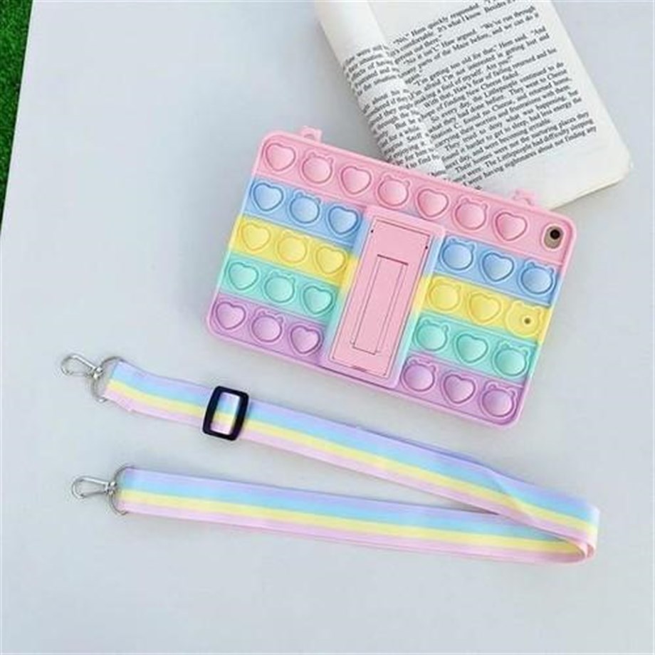 İpad 10.2/2019 Standlı Askılı Silikon Popit Kılıf