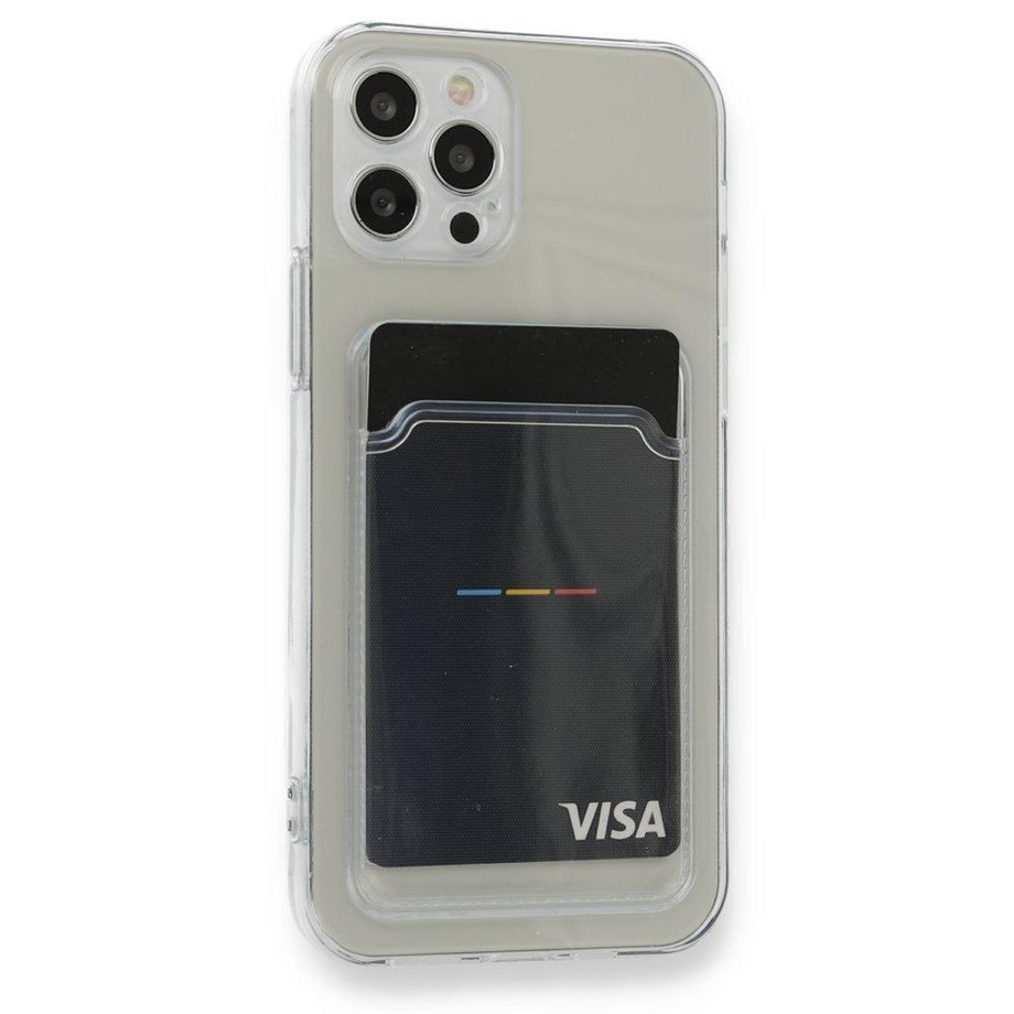 iPhone 12 Pro Kılıf Kart Şeffaf Silikon