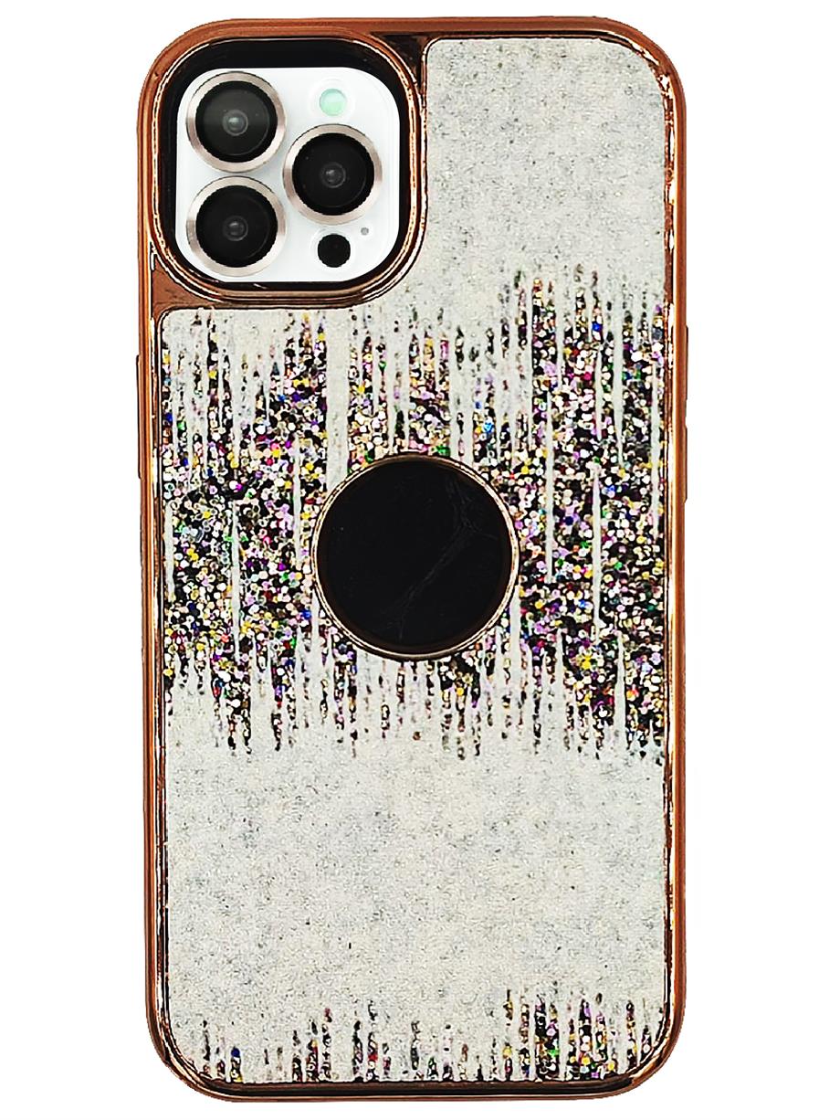 İphone 14 Pro Max Deri Taşlı Kılıf