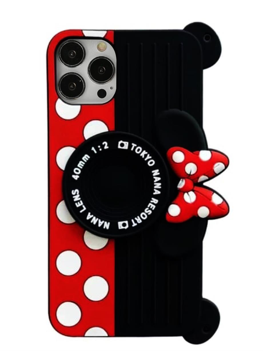 İphone 14 Pro Mickey Askılı Kırmızı Kılıf