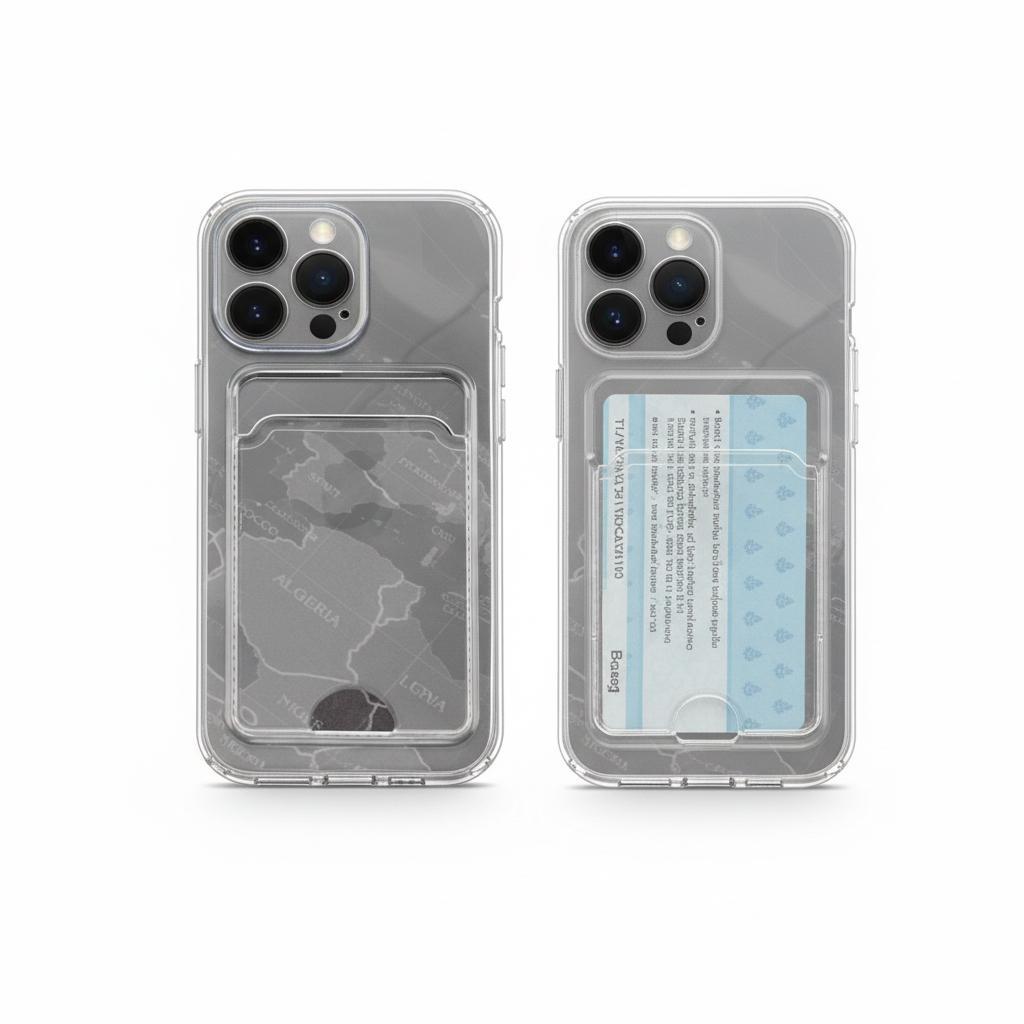 iPhone 16 Pro Max Şeffaf Kartlı Silikon Kılıf