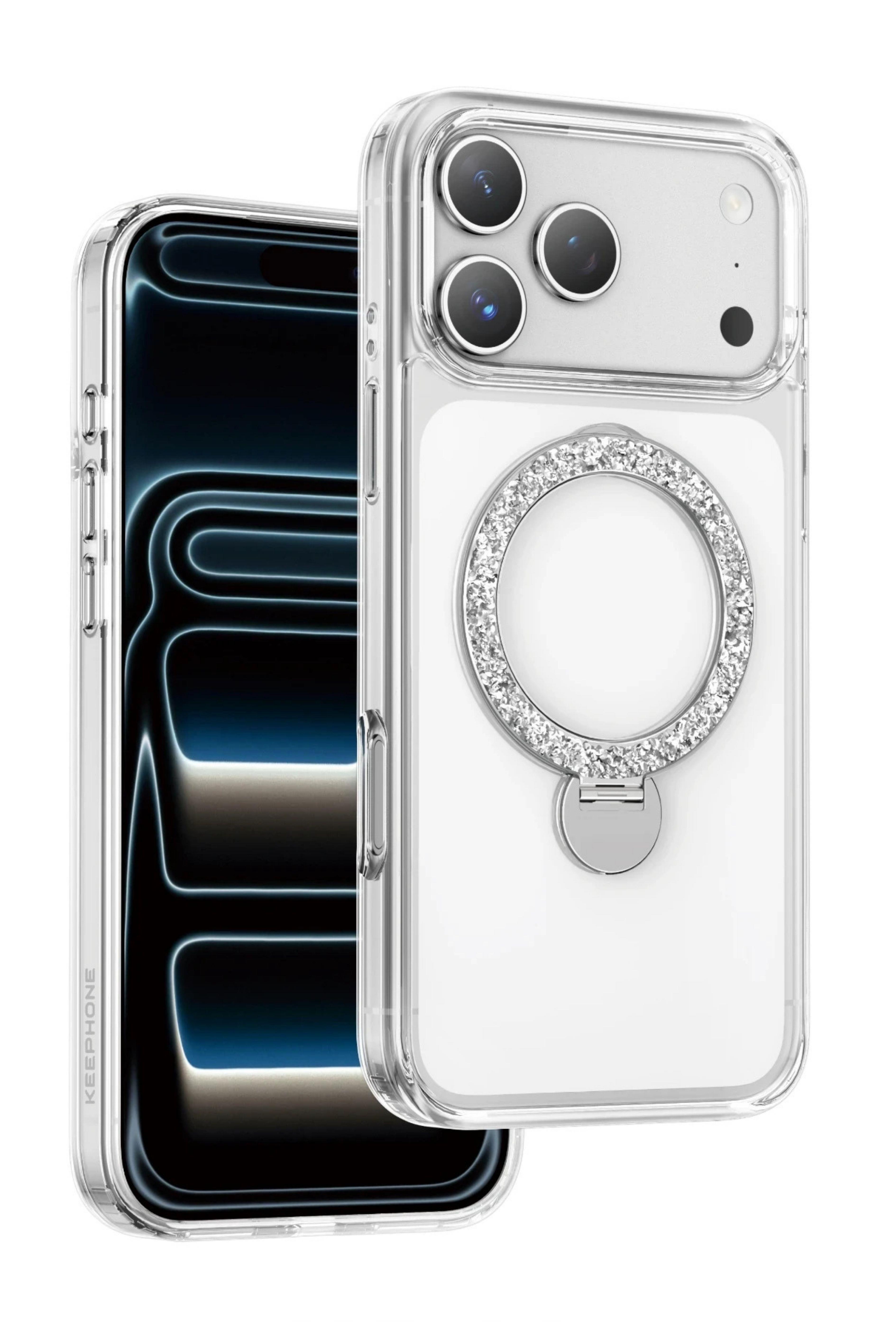 Keephone Apple iPhone 17 Pro Max Crystal Taşlı 360 magsafe