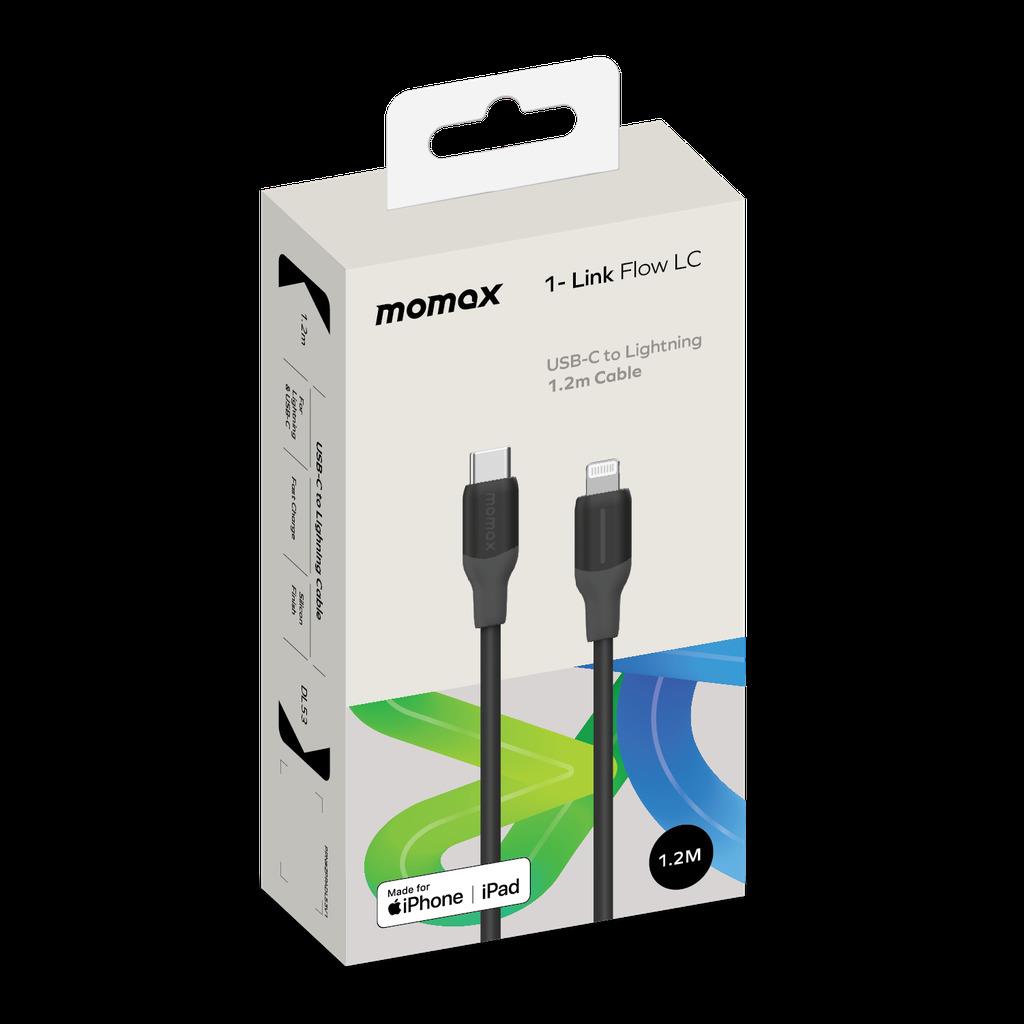 MOMAX DL53D FLOW TYPE-C TO LIGHTNING 1.2 MT KABLO SİYAH
