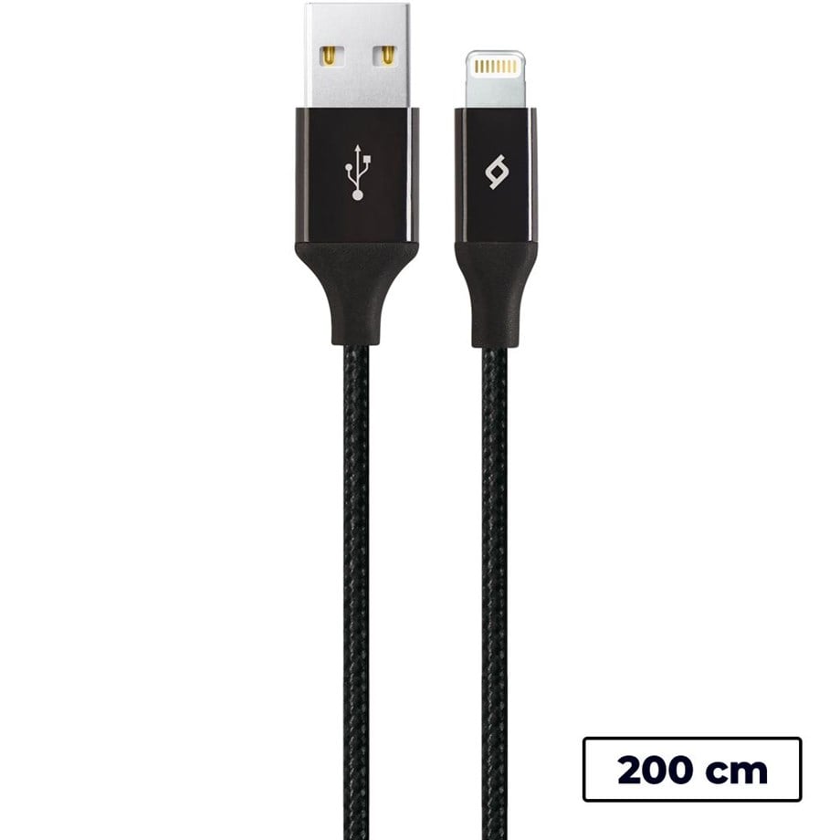 Ttec AlumiCable XL  MFi iPh. Şarj Kablosu 2mt. Siyah