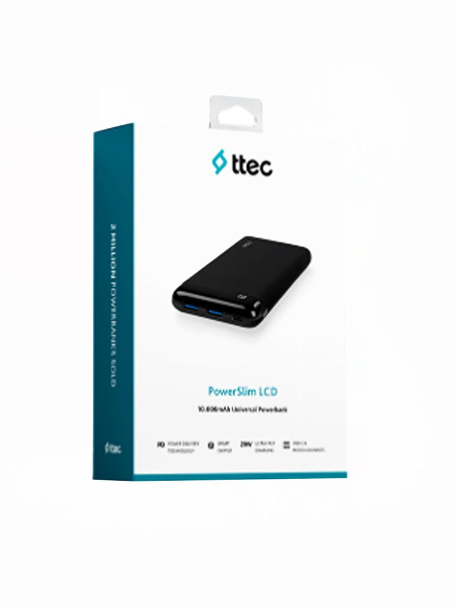 ttec PowerSlim LCD 10.000 mAh Taşınabilir Şarj Aleti / Powerbank USB-C Giriş/Çıkış