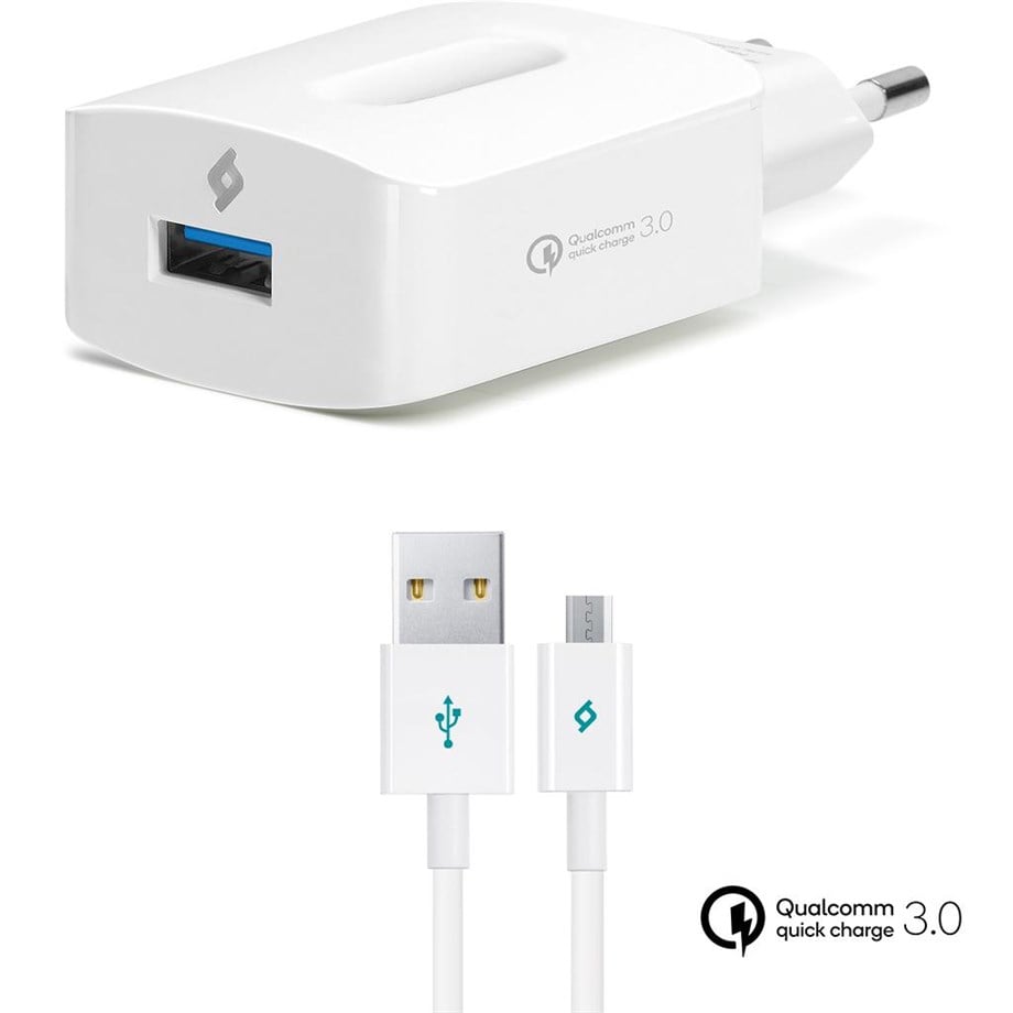 Ttec SpeedCharger QC 3.0 Seyahat Şarj Aleti + Micro USB Kablo Beyaz