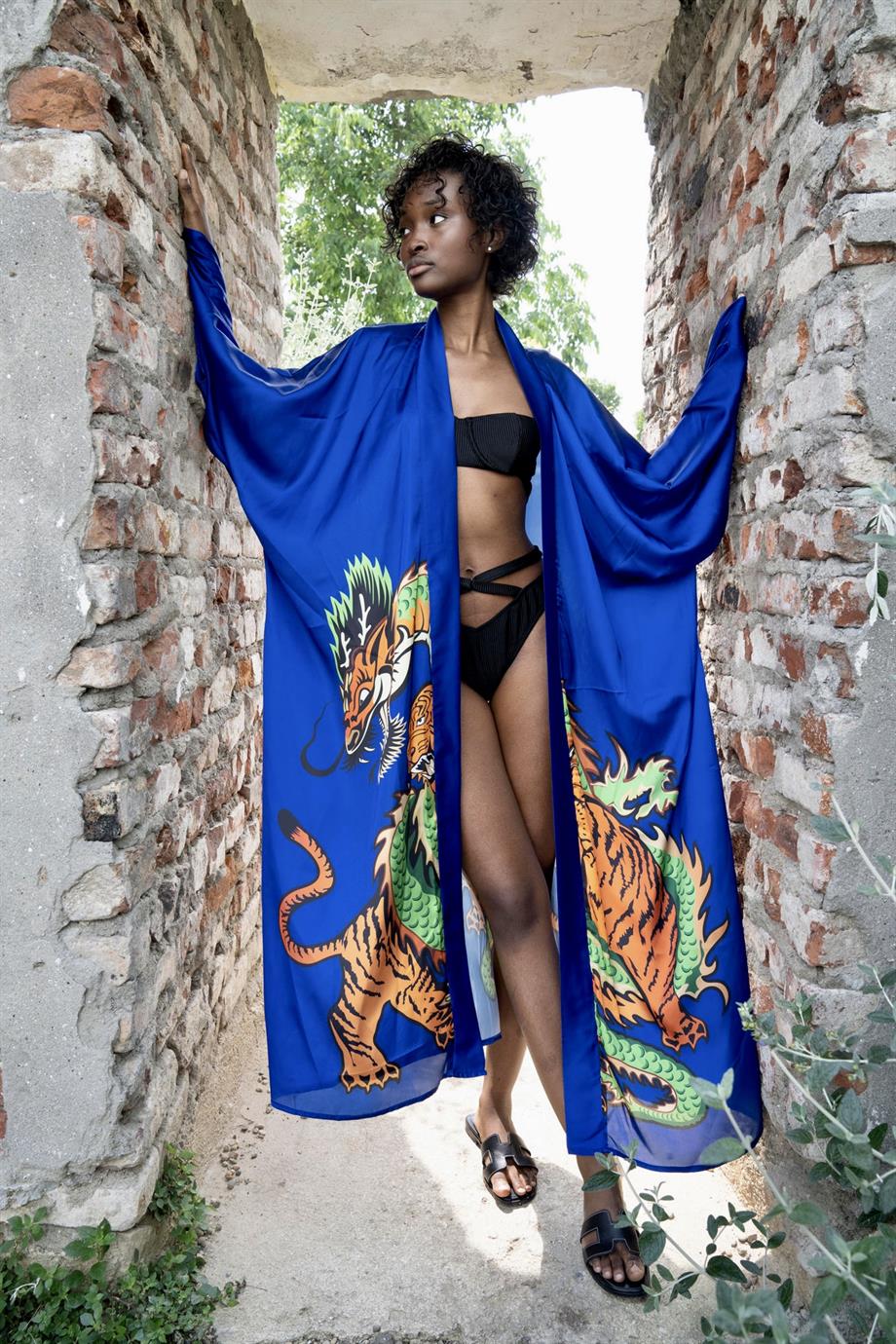 Draglion Lacivert Kimono