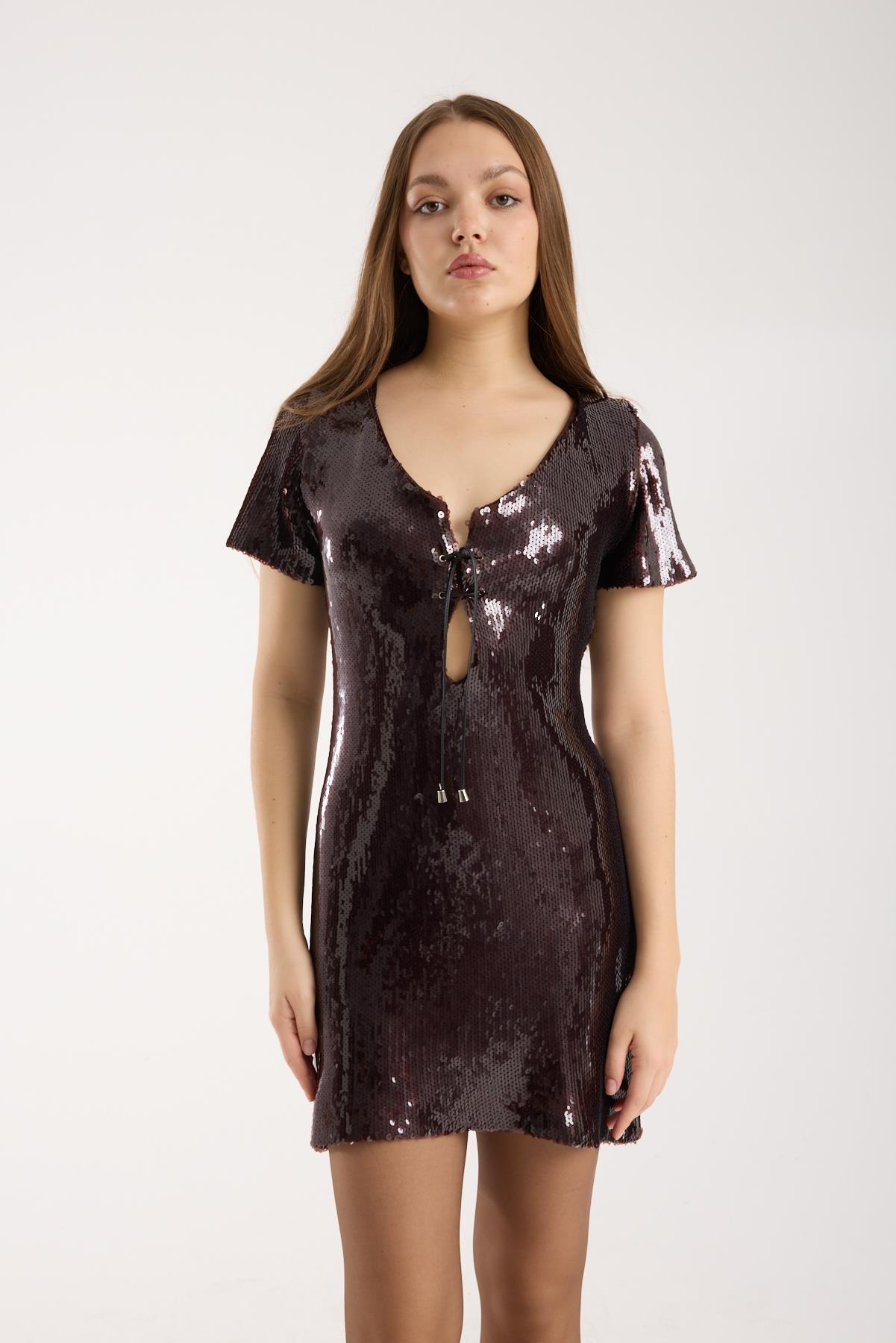 Midnight Eclipse Sequined Mini Dress
