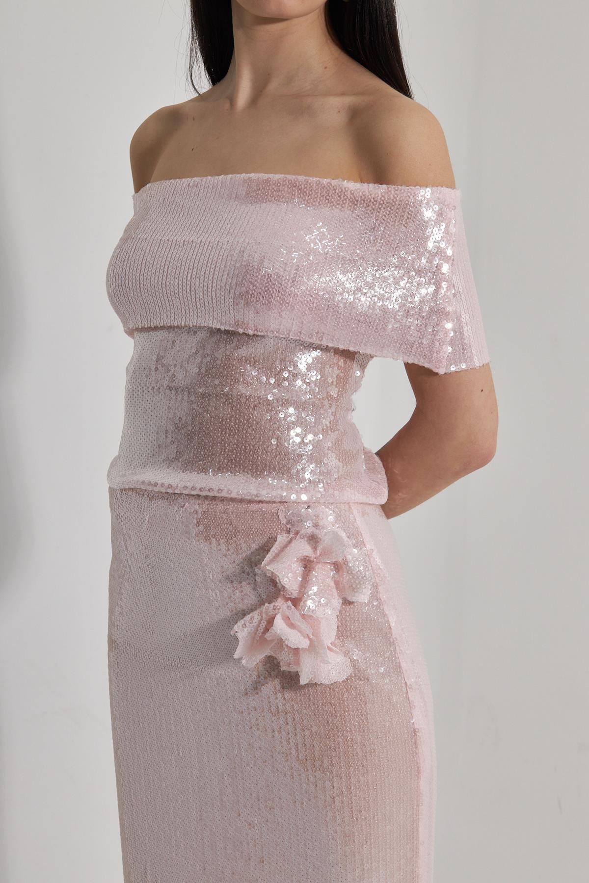 Venus Sequined Pink Blouse