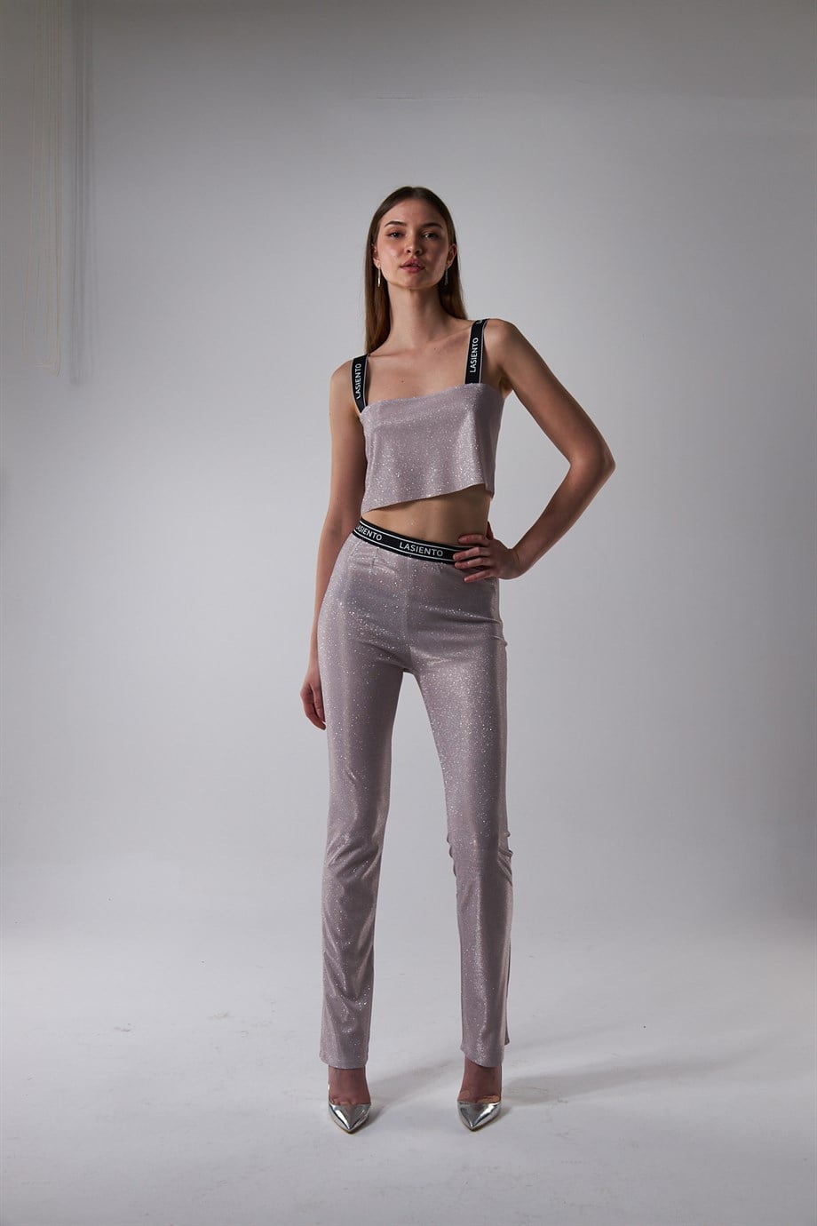Glitter Gray Pants