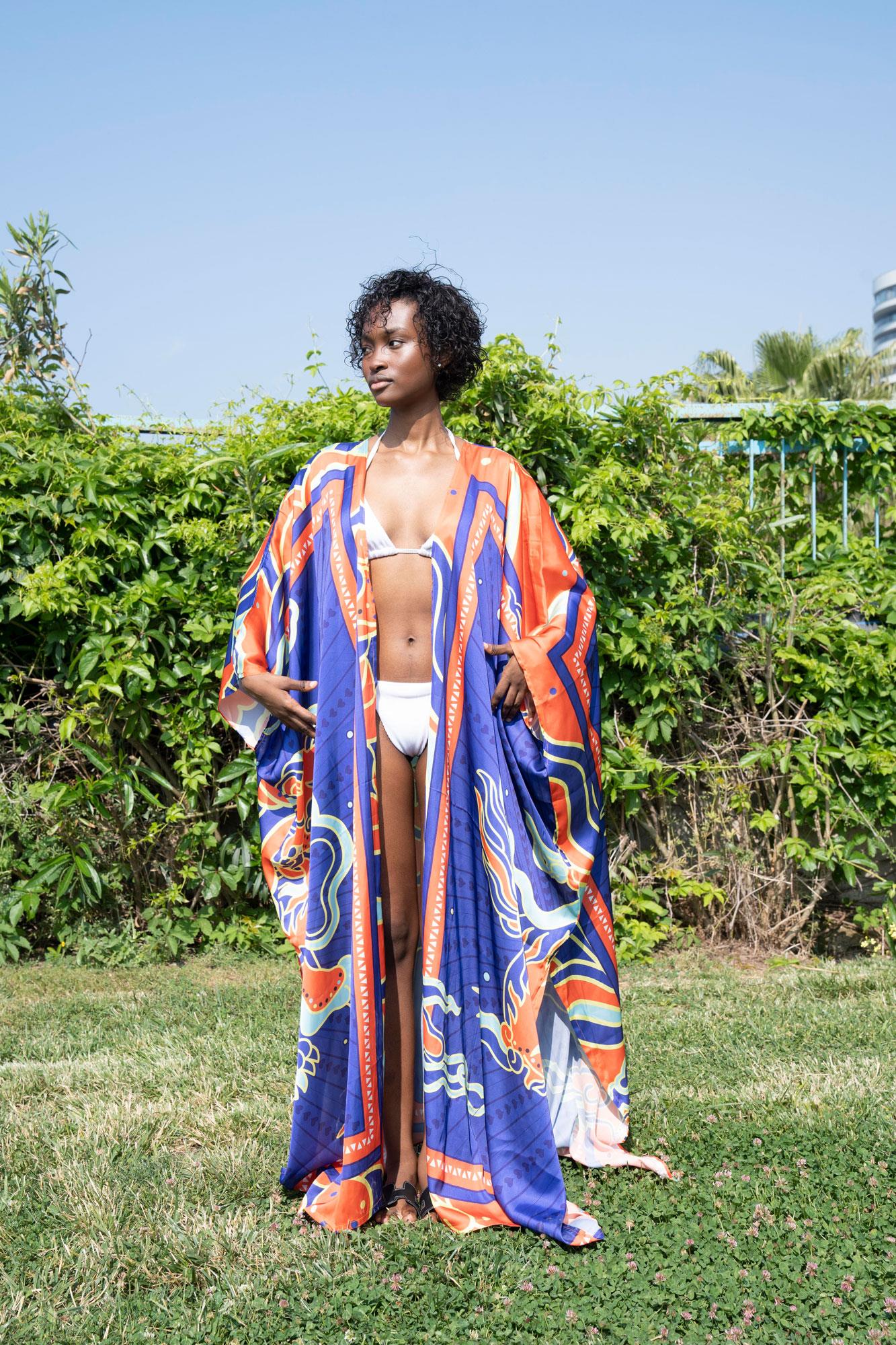 Riparian Saten Kimono