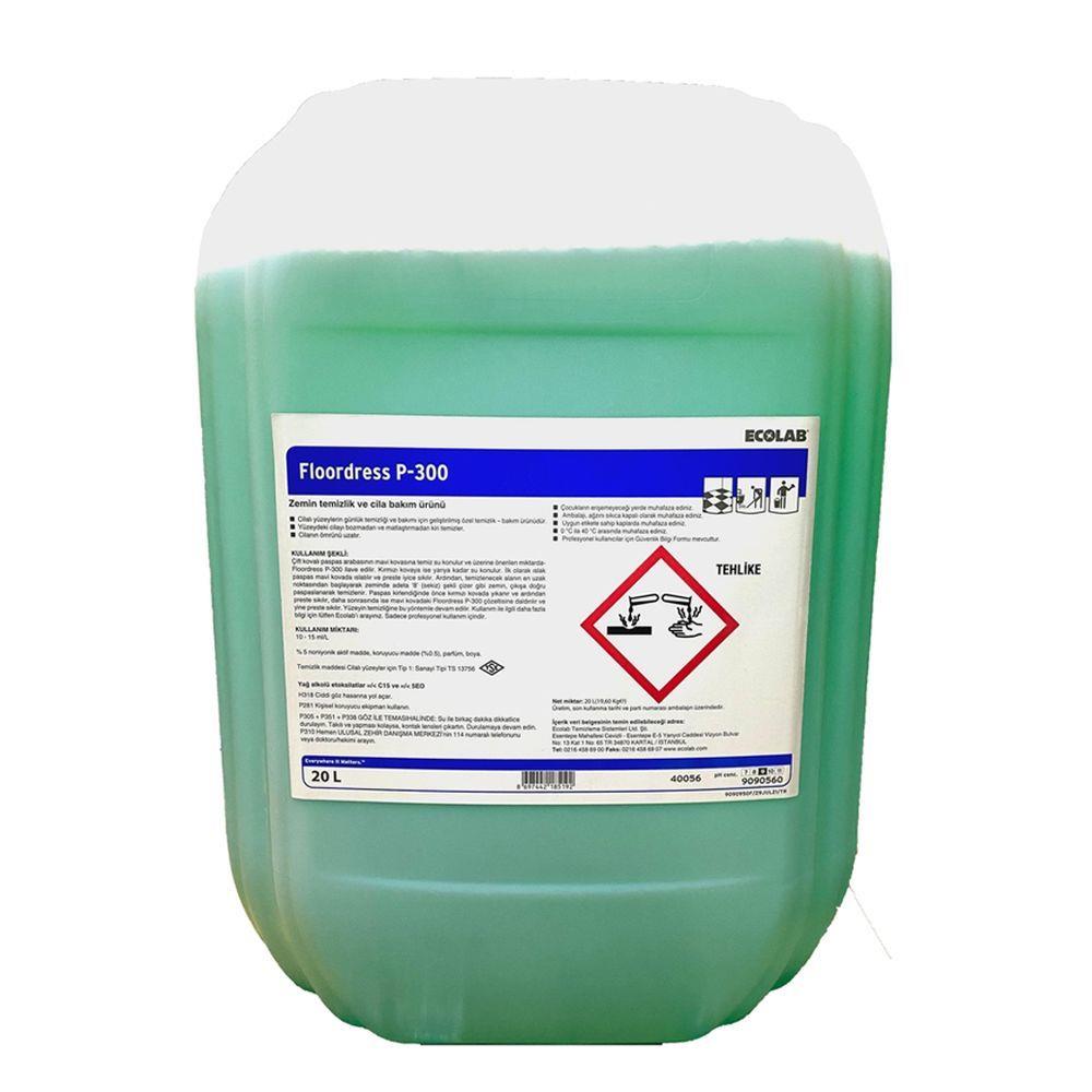 Ecolab Floordress P-300 Kayganlık ve Film Oluşturmayan Temizlik ve Cila Bakım Ürünü 20 Kg